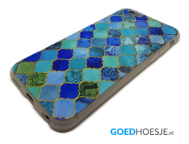 Iphone 6 / 6S Soft TPU Hoesje Marmer Design Mozaïek Ruiten