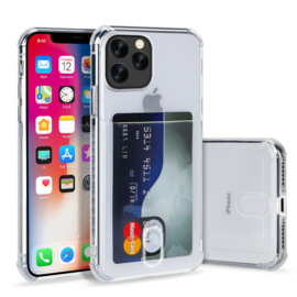 iPhone 11 Pro Max Transparant TPU Hoesje Met Card Slot - Pasjesvakje