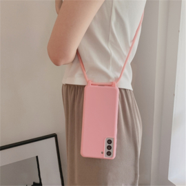 Galaxy Note 10 Crossbody TPU Hoesje met Koord Roze