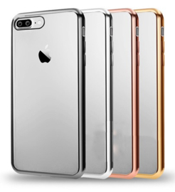 iPhone 7 Plus / 8 Plus Soft TPU Hoesje Met Coating Goud / Zilver / Zwart