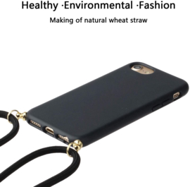 iPhone 6 / 6S Crossbody TPU Hoesje met Koord Zwart