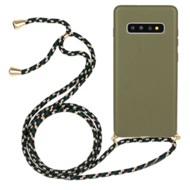 Galaxy S10 Plus Crossbody TPU Hoesje met Koord Groen