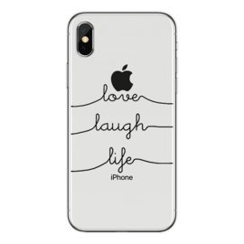 iPhone Xs Max Soft TPU Hoesje Love Laugh Life Print