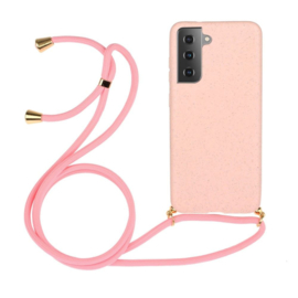 Galaxy S22 Plus Crossbody TPU Hoesje met Koord Roze