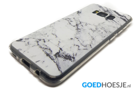 Galaxy S8 Plus Soft TPU Hoesje Marmer Design Zwart & Wit