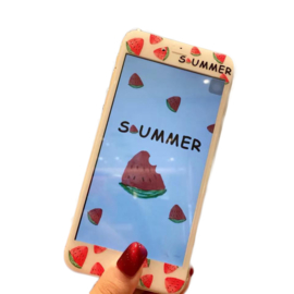 iPhone 7/8 Tempered Glass Protector Met Print - Watermeloen