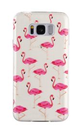 Galaxy S8 Plus Soft TPU Hoesje Flamingo Print