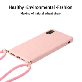 iPhone Xs Max Crossbody TPU Hoesje met Koord Roze