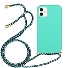 iPhone 13 Mini Crossbody TPU Hoesje met Koord Mint