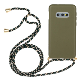 Galaxy S10E Crossbody TPU Hoesje met Koord Groen