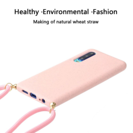 Huawei P30 Crossbody TPU Hoesje met Koord Roze
