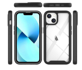 iPhone 15 360° Full Protect Hoesje met Screenprotector Zwart