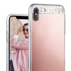 iPhone Xs Max Bling Spiegel Hoesje Met Strass-Steentjes