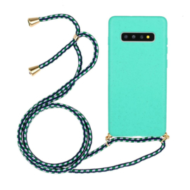 Galaxy S10 Plus Crossbody TPU Hoesje met Koord Mint