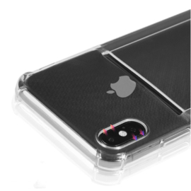 iPhone X / Xs Transparant TPU Hoesje Met Card Slot - Pasjesvakje