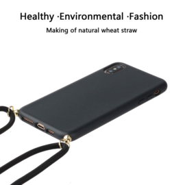 iPhone X / Xs Crossbody TPU Hoesje met Koord Zwart