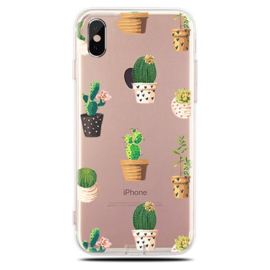 iPhone X / Xs Soft TPU Hoesje Cactus Print