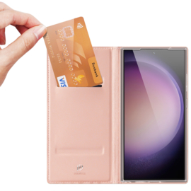 Galaxy S24 Ultra Dux Ducis Skin Pro Flip Case Roze
