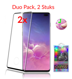 2 STUKS Galaxy S10 Plus Case Friendly 3D Tempered Glass Screen Protector