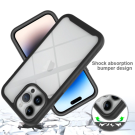 iPhone 15 360° Full Protect Hoesje met Screenprotector Zwart