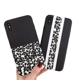 iPhone X / Xs Soft TPU Hoesje Half Luipaard Print Structuur