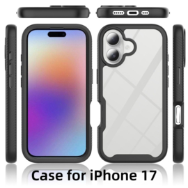 iPhone 17 360° Full Protect Hoesje met Screenprotector Zwart