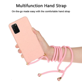 Galaxy S20 Plus Crossbody TPU Hoesje met Koord Roze