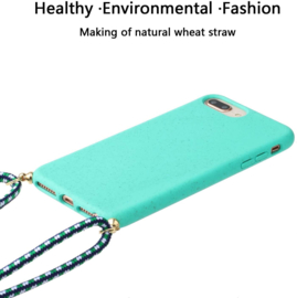 iPhone 7 Plus / 8 Plus Crossbody TPU Hoesje met Koord Mint