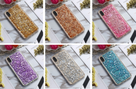 iPhone Xs Max TPU Bling Glitterhoesje Bladgoud - Look