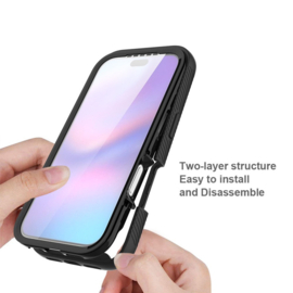 iPhone 17 Pro 360° Full Protect Hoesje met Screenprotector Zwart
