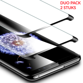 2 STUKS Galaxy S9 Plus Case Friendly 3D Tempered Glass Screen Protector