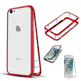 Iphone 6 Plus / 6S+ Magnetisch Voor + Achter Hoesje + Glass