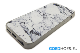 iPhone 5 / 5S / SE Soft TPU Hoesje Marmer Design Zwart & Wit