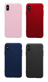 iPhone Xs Max TPU Matte Kleuren Hoesje Zwart / Rood / Roze / Blauw