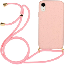 iPhone Xr Crossbody TPU Hoesje met Koord Roze