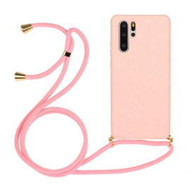 Huawei P30 Pro Crossbody TPU Hoesje met Koord Roze