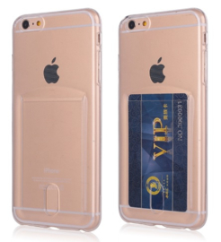 Iphone 6 Plus / 6S+ TPU Hoesje Met Card Slot - Pasjesvakje