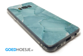 Galaxy S8 Plus Soft TPU Hoesje Marmer Design Azuurblauw
