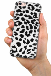 iPhone 6 / 6S Soft TPU Hoesje Luipaard Print Bruin / Wit