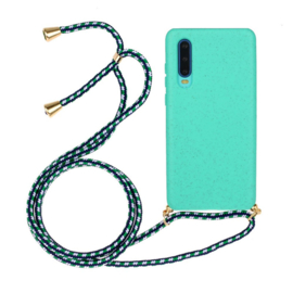 Huawei P30 Crossbody TPU Hoesje met Koord Mint