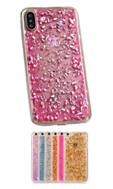 iPhone X / Xs TPU Bling Glitterhoesje Bladgoud - Look