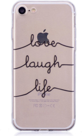 iPhone 7 / 8 / SE 2020 Soft TPU Hoesje Love Laugh Life Print