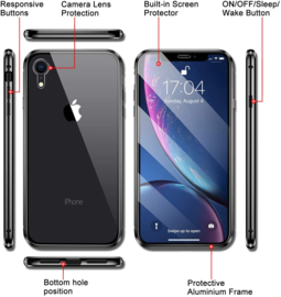 iPhone Xr 360° Magnetisch Hoesje Dubbelzijdig Glas