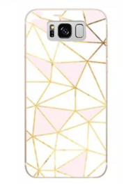 Galaxy S8 Plus Geometrisch TPU Hoesje Driehoek Roze & Wit