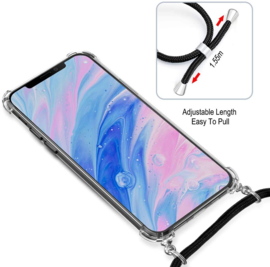 iPhone 15 Plus Crossbody Transparant TPU Hoesje met Koord