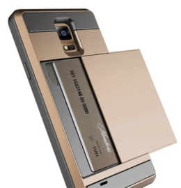 Galaxy Note 4 Slide Armor Hoesje Met Pashouder Goud