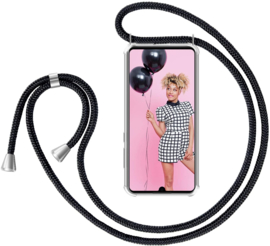 Huawei P30 Lite Crossbody Transparant TPU Hoesje met Koord