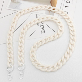 Universeel Beige / Wit Telefoonkoord / -Ketting Acryl