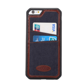 iPhone 6 Plus / 6S+ Denim Jeans Back Cover Hoesje Met Pasjesvakjes