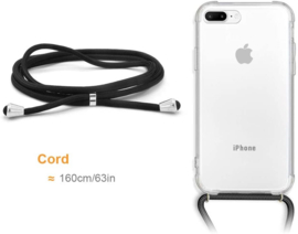 iPhone 7 Plus / 8 Plus Transparant TPU Hoesje met Koord Crossbody